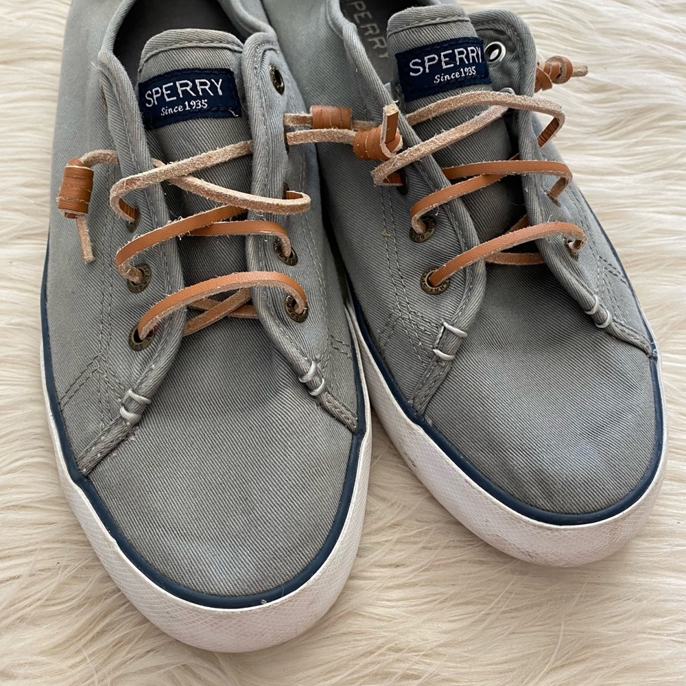 Sperry Gray Pier View Sneaker Slip On Shoes - Picture 3 of 8